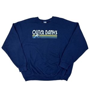 Vintage Outer Banks North Carolina Sweatshirt Crewneck Navy Blue Men’s 2XL XXL